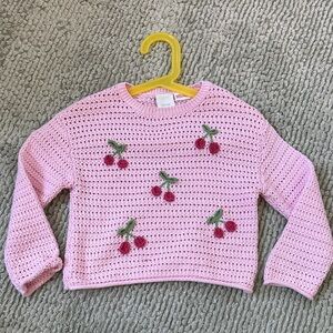 Zara cherry knit embroidery sweater